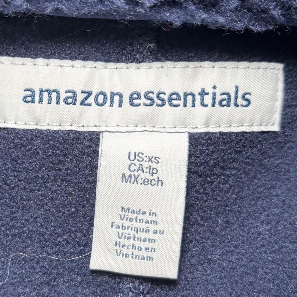 Amazon Essentials Navy Blue Fleece Pullover Quarter Zip Men's Unisex XS‎ Pockets - Picture 5 of 9